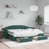 vidaXL daybed med udtræk og skuffer 80x200 cm velour mørkegrøn