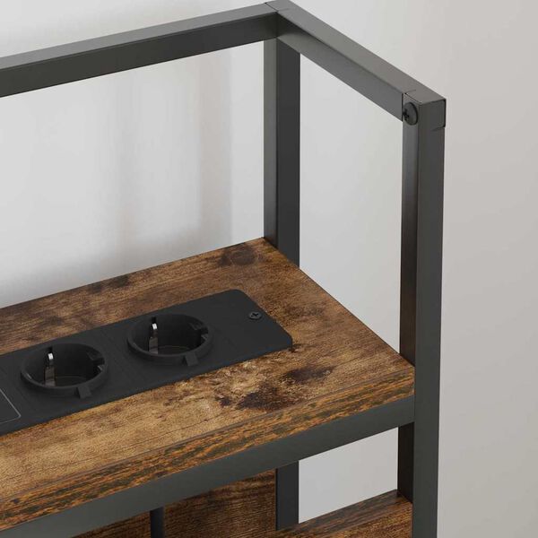 vidaXL Opbevaringshovedgavl med hylde R&oslash;get eg 160 cm Konstrueret tr&aelig;