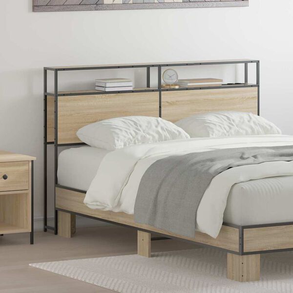 vidaXL Opbevaringshovedgavl med hylde Sonoma-eg 135 cm Konstrueret tr&aelig;