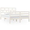 vidaXL sengeramme 135x190 cm dobbelt massivt tr&aelig; hvid