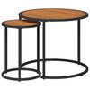 vidaXL Kaffebord S&aelig;t 2 stk. Naturfarvet og sort 55 x 55 x 45 cm