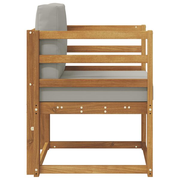 vidaXL Udend&oslash;rs sofa Soli Akacietr&aelig; og polyester Naturlig og lys gr&aring;