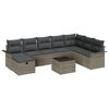 vidaXL Havesofa S&aelig;t 9 stk. Poly rattan