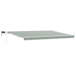 vidaXL Udtr&aelig;kkelig markise Gr&oslash;n og Hvid 450 &times; 350 cm Stof og aluminium