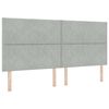 vidaXL LED Box Spring Bed med hovedg&aelig;rde Lysegr&aring; 200 x 200 cm Fl&oslash;jl