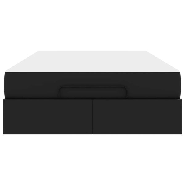 vidaXL Sengeramme med madras med madras 2 pcs Sort PVC