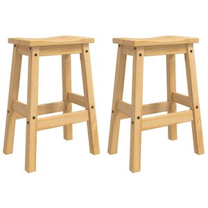 vidaXL Barb&aelig;nk 2 stk. Honning Voks 44 x 30 x 63 cm Massiv fyr