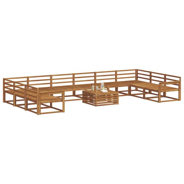 vidaXL Udend&oslash;rs sofagruppe 11 pcs Naturfarvet Massivt Akacietr&aelig;