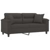 vidaXL 2-personers sofa m. puder hynder 140 cm mikrofiberstof m&oslash;rkegr&aring;