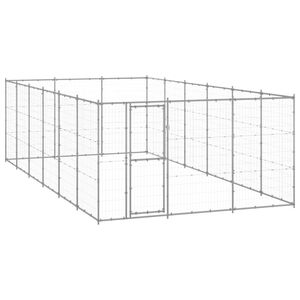 vidaXL udend&oslash;rs hundebur 21,78 m&sup2; galvaniseret st&aring;l