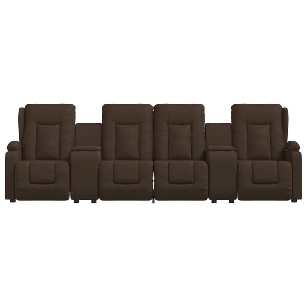 vidaXL 4-personers massagestol m. kopholdere kunstlæder brun