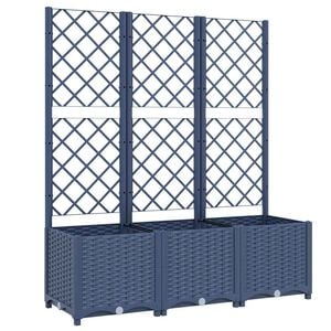vidaXL plantekasse med espalier 120x40x136 cm PP bl&aring;gr&aring;