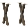 vidaXL sofabordsben X-formet 2 stk. naturst&aring;l 28 x (42-43) cm st&aring;l