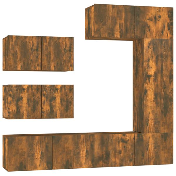 vidaXL tv-skabe 6 stk. konstrueret tr&aelig; r&oslash;get egetr&aelig;sfarve