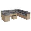 vidaXL sofas&aelig;t til haven 12 dele med hynder polyrattan beige