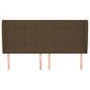 vidaXL sengegavl med kanter 163x23x118/128 cm stof m&oslash;rkebrun