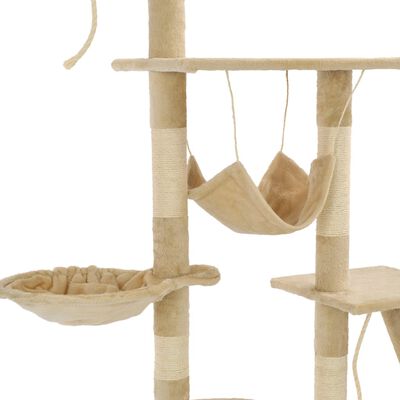 vidaXL kradsetræ til katte med sisal-kradsestolper 230-250 cm beige