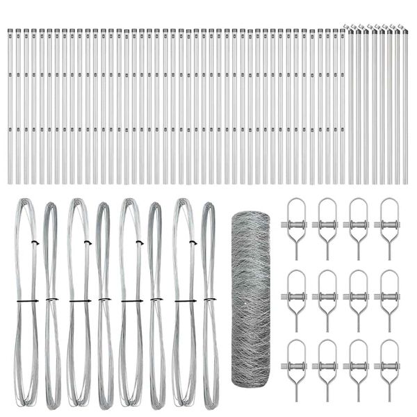 vidaXL Hegnsp&aelig;l S&oslash;lv 100 x 0,5 m (50 mm mesh) St&aring;l