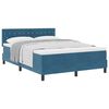 vidaXL Box spring seng med madras M&oslash;rk bl&aring; 140 x 200 cm Fl&oslash;jl