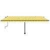 vidaXL markise m. LED-lys 500x350 cm manuel betjening gul og hvid