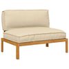 vidaXL Sofa S&aelig;t med pude Beige 120 x 92 x 69 cm Massivt Akacietr&aelig;