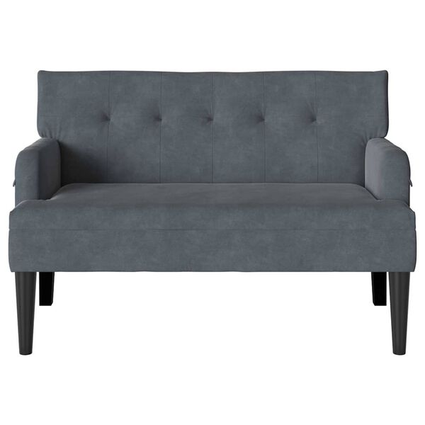 vidaXL Chesterfield b&aelig;nk M&oslash;rkegr&aring; 112 x 65,5 x 75 cm Fl&oslash;jl