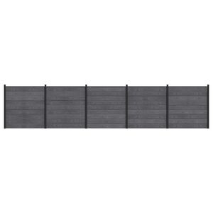 vidaXL Hegnss&aelig;t 5 stk. 872 x 186 cm WPC og Aluminium Gr&aring;