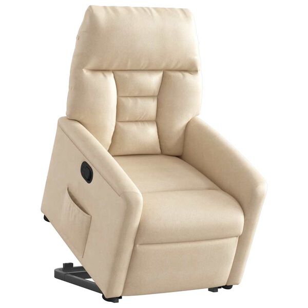 vidaXL massagestol med l&oslash;ftefunktion mikrofiberstof beige