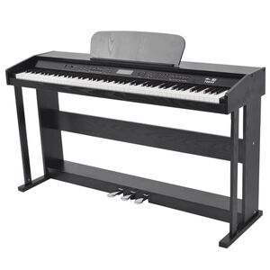 vidaXL digitalt piano med pedaler 88 tangenter sort melaminbr&aelig;t