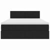 vidaXL Opbevaringsseng med madras Sort 140 x 190 cm Fl&oslash;jl