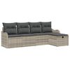 vidaXL Havesofa S&aelig;t 5 stk. 4-Antal s&aelig;der Lysegr&aring; polyrattan