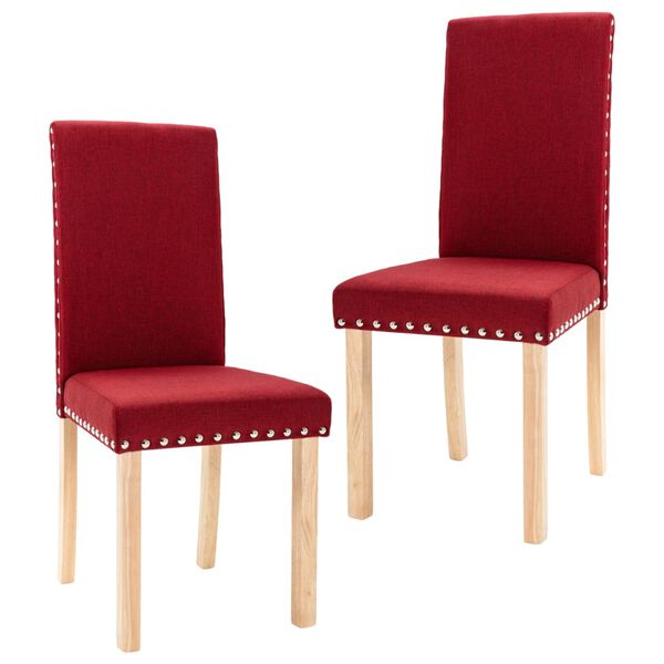 vidaXL spisebordsstole 2 stk. stof vinr&oslash;d