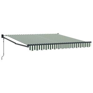 vidaXL Udtr&aelig;kkelig markise Gr&oslash;n og Hvid 350 x 250 cm