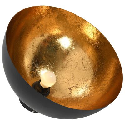 vidaXL loftslamper 2 stk. halvkugle E27 sort og guldfarvet