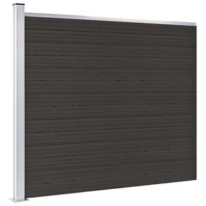 vidaXL hegnspanel 175x146 cm WPC sort