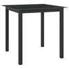 vidaXL havebord 80x80x74 cm glas og aluminium sort
