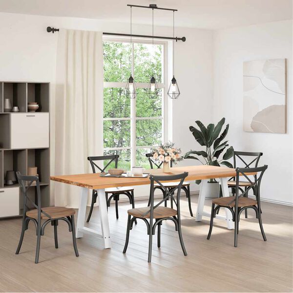 vidaXL spisebordsben A-formet 2 stk. hvid 80x(72-73) cm st&aring;l