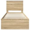 vidaXL Sengestel med hovedg&aelig;rde Sonoma eg 90 x 190 cm Massiv fyrretr&aelig;