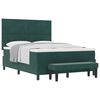 vidaXL Box spring seng med hovedg&aelig;rde M&oslash;rkegr&oslash;n 200 x 140 cm Fl&oslash;jl
