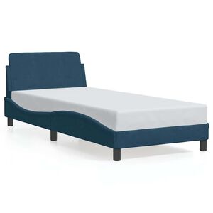 vidaXL sengeramme med sengegavl Dover 90x190 cm fl&oslash;jl bl&aring;