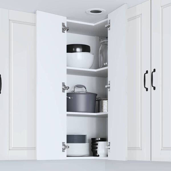 vidaXL K&oslash;kkenskab H&oslash;j gloss hvid 57 x 57 x 100 cm Konstrueret tr&aelig;