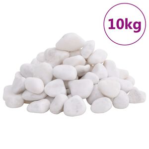 vidaXL polerede sm&aring;sten 10 kg 2-5 cm hvid