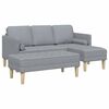 vidaXL Sofa S&aelig;t med pude 2 pcs Lysegr&aring; Polyester