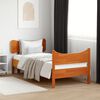 vidaXL sengeramme uden madras 90x190 cm massivt fyrretr&aelig; gyldenbrun