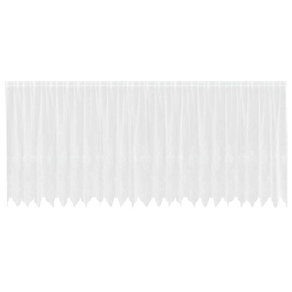 vidaXL Lace Gardin med gardiner Blomstret Hvid 180 x 600 cm Polyester