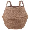 vidaXL Plantekrukke med h&aring;ndtag Naturfarvet &Oslash; 32 x 32 cm 100% S&oslash;gr&aelig;s