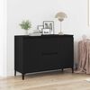 vidaXL Sideboard med skuffe Sort eg 104 x 35 x 70 cm Konstrueret tr&aelig;
