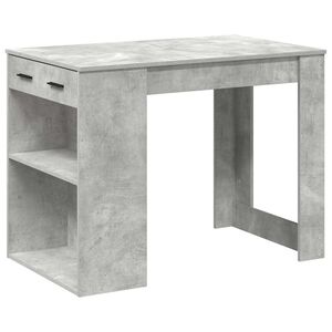 vidaXL skrivebord med skuffe og hylde 102x62x77,5 cm betongr&aring;