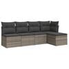 vidaXL sofas&aelig;t 5 dele med hynder polyrattan gr&aring;