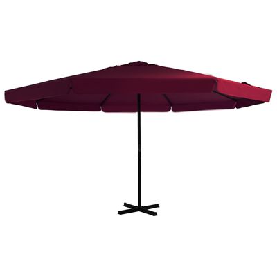 vidaXL udendørs parasol med aluminiumsstang 500 cm bordeauxrød